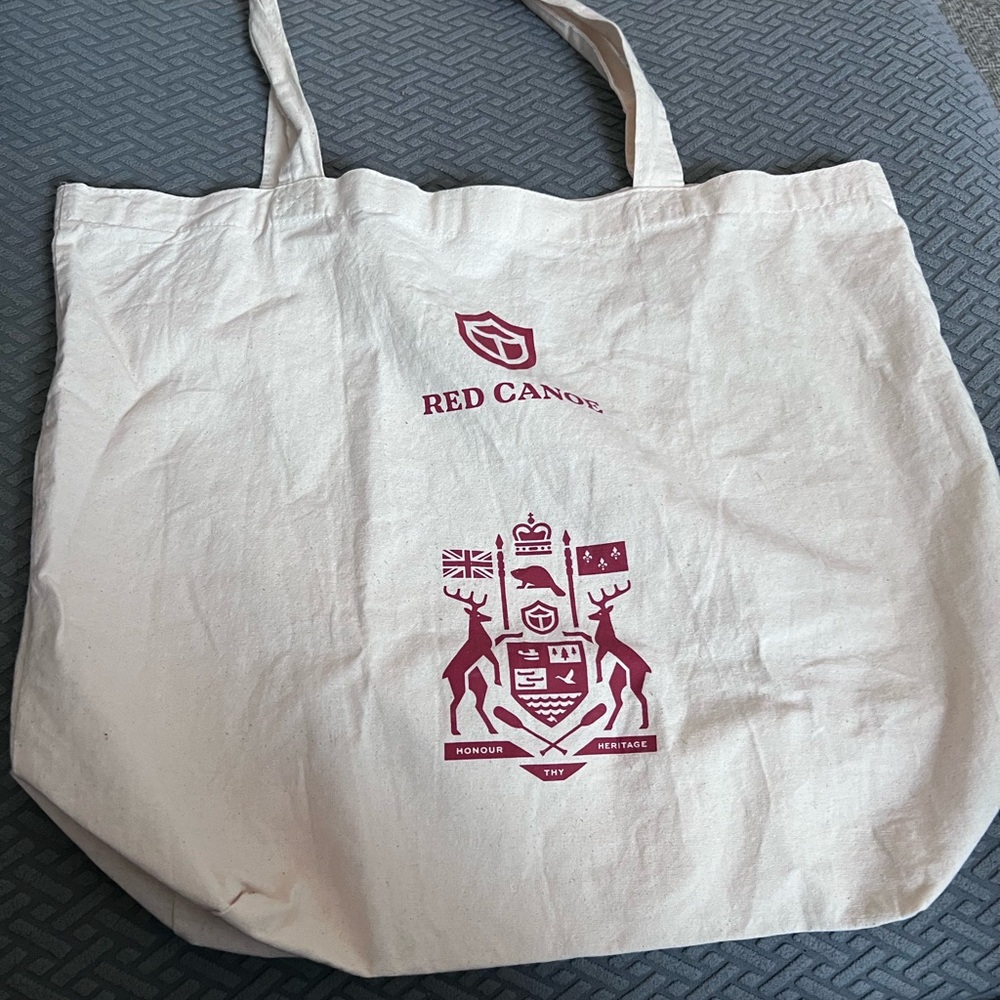 Red Canoe Canvas Tote Bag - Canadian Brand